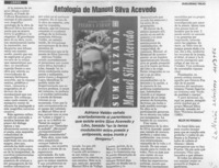 Antología de Manuel Silva Acevedo  [artículo] Guillermo Trejo.