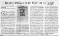 Relatos breves de un escritor de fondo  [artículo] Javier Edwards Renard.