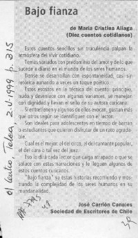 Bajo fianza  [artículo] José Carrión Canales.