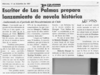 Escritor de Las Palmas prepara lanzamiento de novela histórica  [artículo].