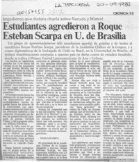 Estudiantes agredieron a Roque Esteban Scarpa en U. de Brasilia  [artículo].