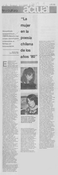 "La mujer en la poesía chilena de los años 80"