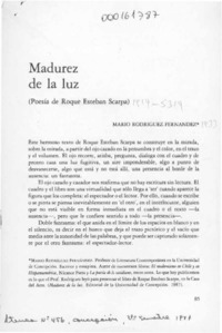 Madurez de la luz  [artículo] Mario Rodríguez Fernández.