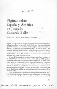 Páginas sobre España y América de Joaquín Edwards Bello