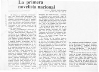 La primera novelista nacional  [artículo] Eduardo Díaz Espinoza.