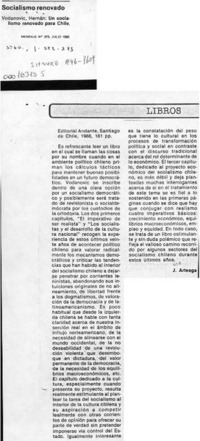 Socialismo renovado  [artículo] J. Arteaga.
