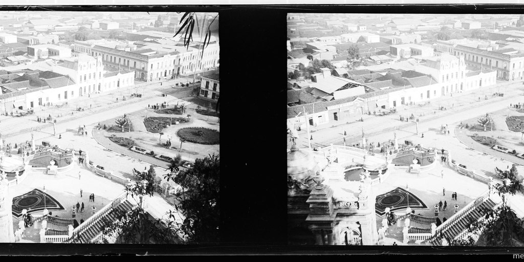 Cerro Santa Lucía, Plaza Vicuña Mackenna vista desde arriba. Santiago de Chile, 1905