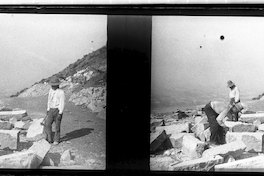 Cerro San Cristóbal, Canteras, tallando una piedra, 1905