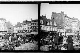 Mercado en plaza, Boulogne sur Mer, Francia, mayo, 1907