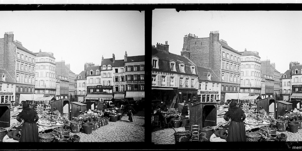 Mercado en plaza, Boulogne sur Mer, Francia, mayo, 1907