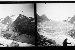 En el glaciar de Trient con papá, Suiza, 1908