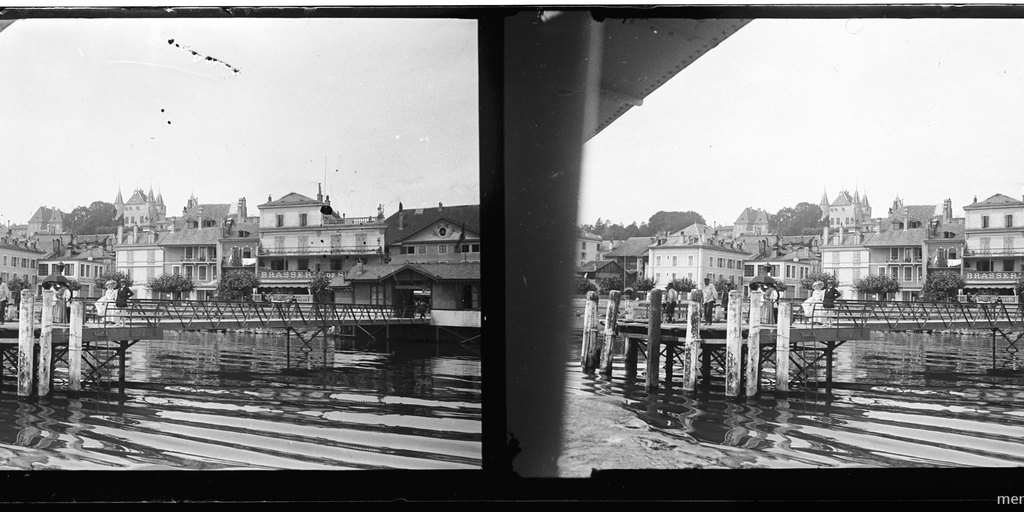 Évian-les-Bains, Francia, desde el barco, 1908