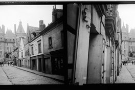 Vista del Castillo de Langeais desde la calle, Indre-et-Loire, Francia, abril 1909