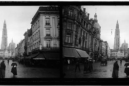 Catedral de Amberes vista desde la calle. Bélgica, agosto, 1909