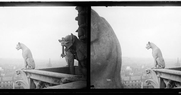 Gárgolas, Notredame, París, Francia, 1908