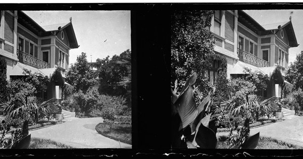 Casa de Vicuña Mackenna, desde el kiosko de entrada, 1906