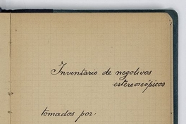  Inventario de negativos estereoscópicos tomados por Jules Bertrand Vidal