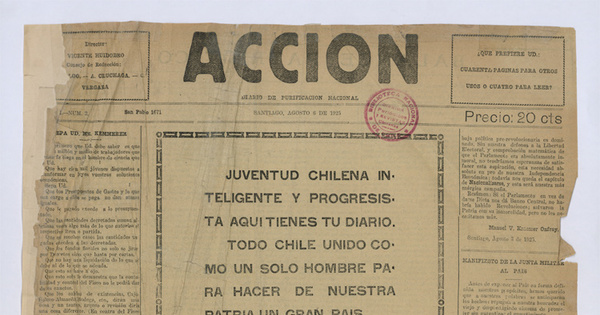 Acción : número 2-14, del 6 al 21 de agosto de 1925