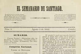 El Semanario de Santiago: número 4, 4 de agosto de 1842