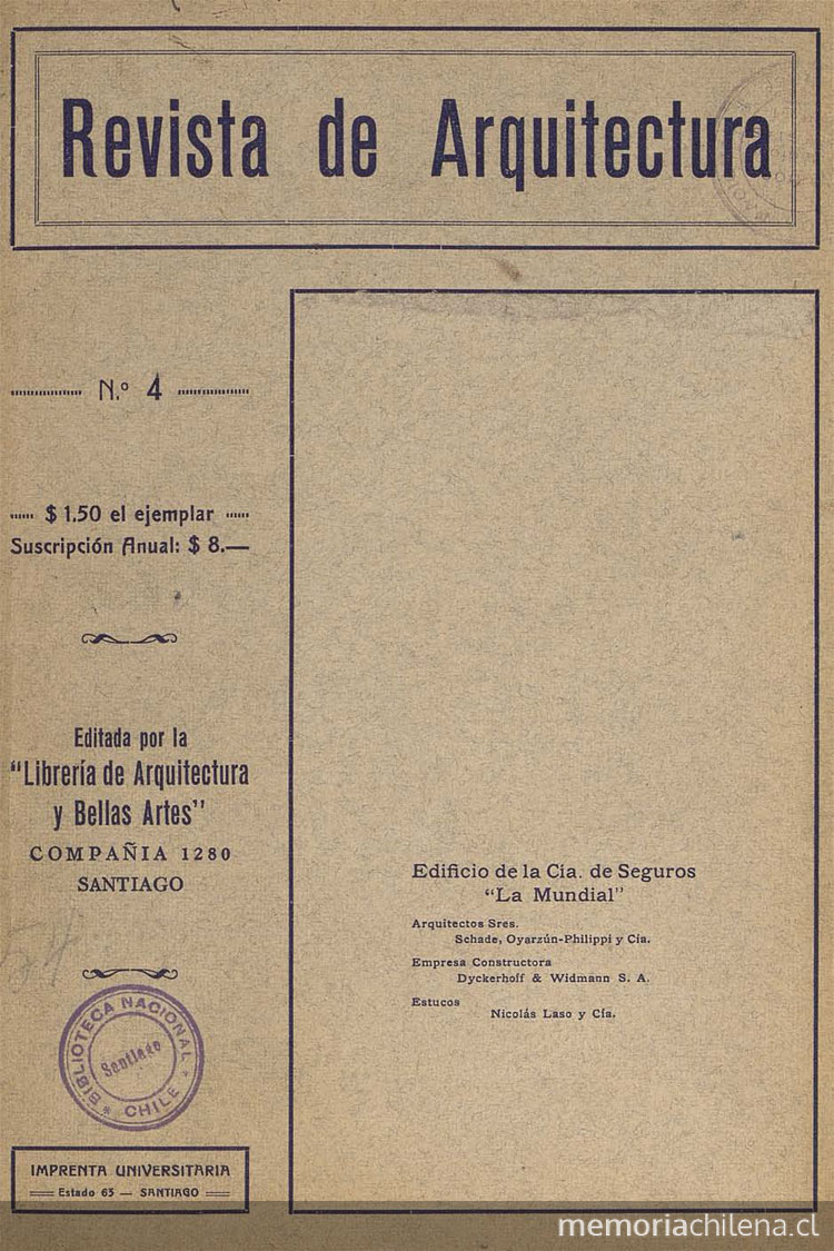 Revista de Arquitectura. Número 4, 1922
