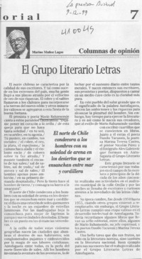 El grupo literario Letras  [artículo] Marino Muñoz Lagos