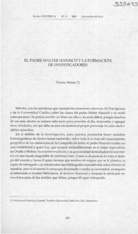 El Padre Walter Hanisch y la formación de investigadores  [artículo] Valeria Maino