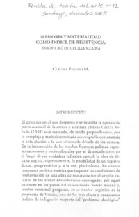 Memoria y materialidad como índice de resistencia: Sabor a mí, de Cecilia Vicuña.