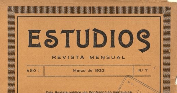 Estudios: número 7, marzo de 1933