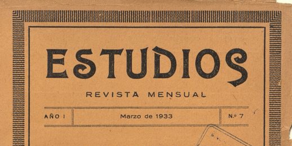 Estudios: número 7, marzo de 1933