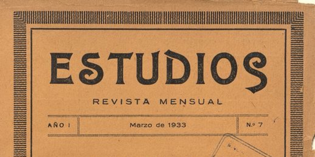 Estudios: número 7, marzo de 1933