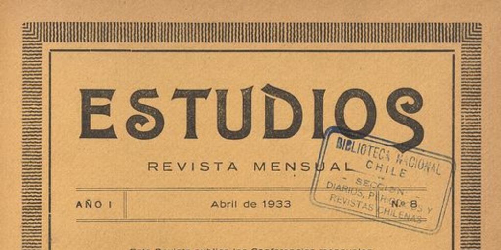 Estudios: número 8, abril de 1933