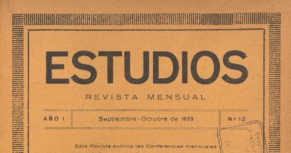 Estudios: número 12, septiembre-octubre de 1933