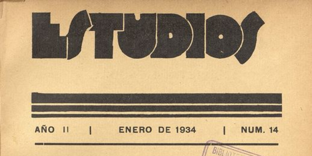 Estudios: número 14, enero de 1934