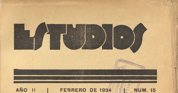 Estudios: número 15, febrero de 1934