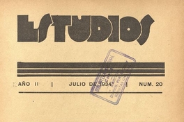 Estudios: número 20, julio de 1934