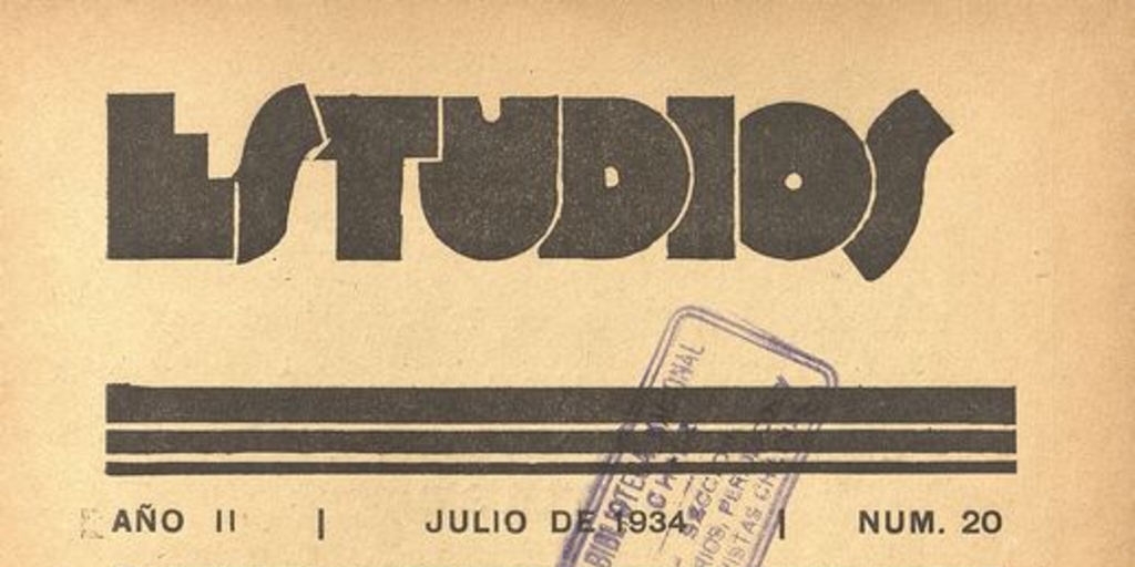 Estudios: número 20, julio de 1934