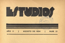 Estudios: número 21, agosto de 1934