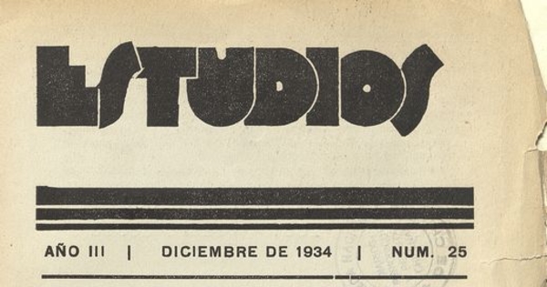 Estudios: número 25, diciembre de 1934