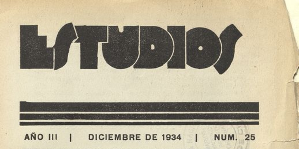 Estudios: número 25, diciembre de 1934