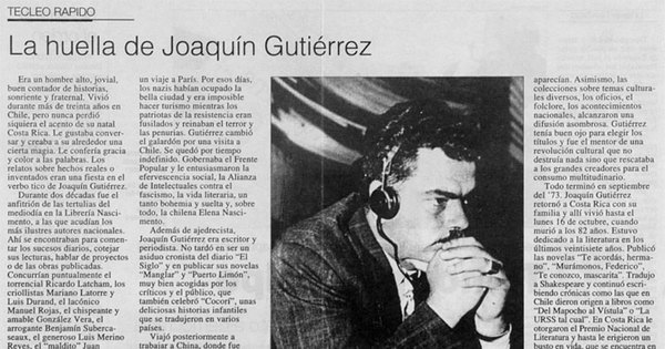 La huella de Joaquín Gutiérrez