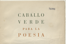 Caballo verde para la poesía : número 1, octubre de 1935