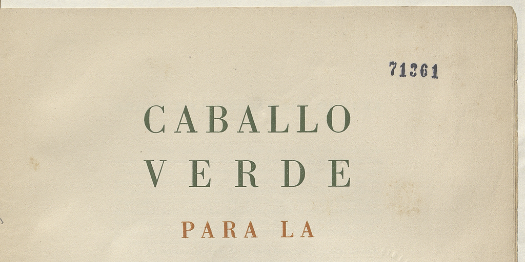 Caballo verde para la poesía. Número 1, octubre de 1935