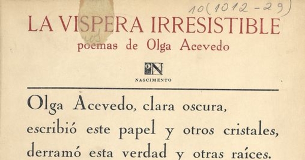 Portada de La víspera irresistible