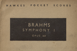 Brahms Symphony I: C Minor - Do Menor: Op. 68