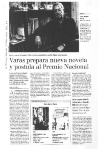 Varas prepara nueva novela y postula a Premio Nacional