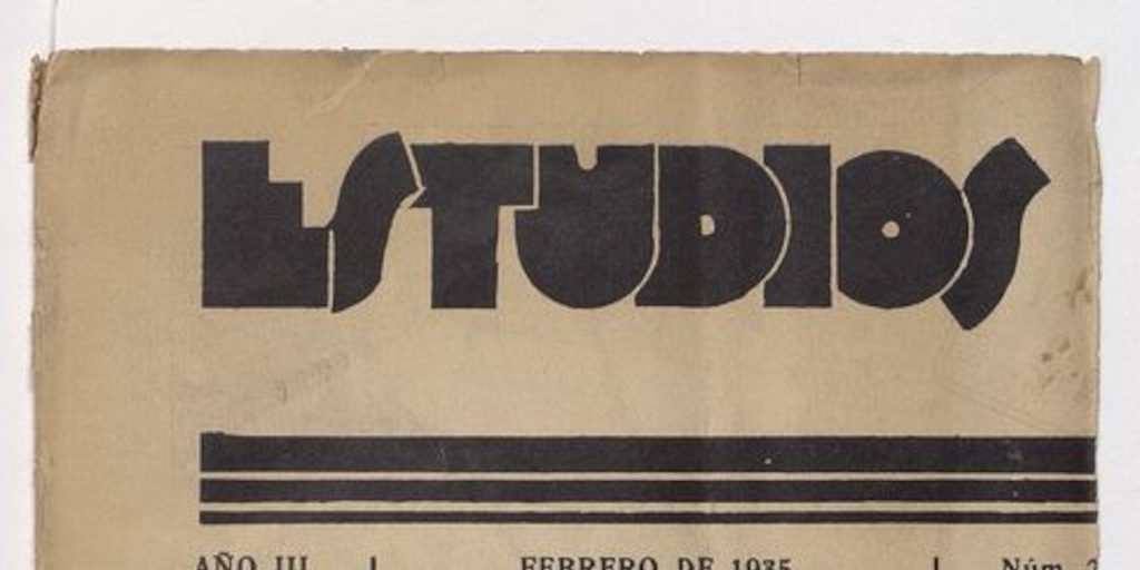 Estudios: número 27, febrero de 1935