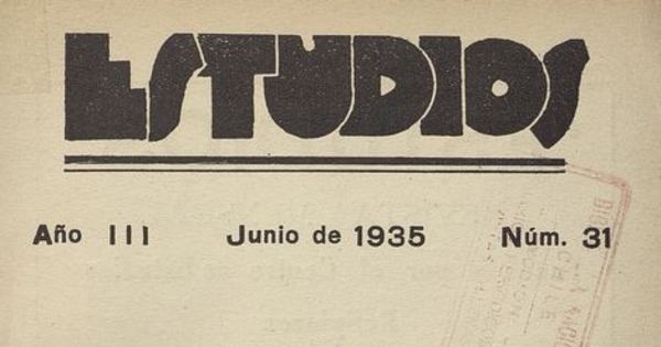 Estudios: número 31, junio de 1935