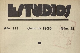 Estudios: número 31, junio de 1935