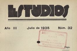 Estudios: número 32, julio de 1935