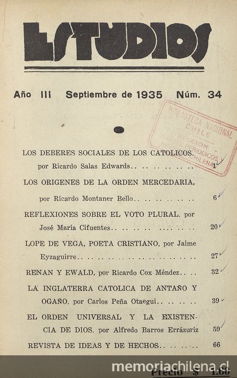 Estudios: número 34, septiembre de 1935